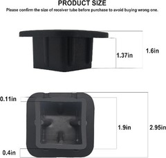 2 Inch Trailer Hitch Cover Black Rubber Tow Receiver Tube Plug Cap Fits for Any