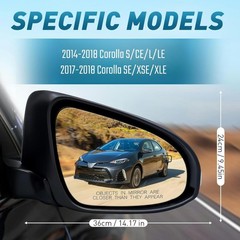 Right Passenger Side Mirror Compatible with Toyota Corolla 2014-2018 with Heated