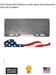 5/16″ Quick Tach Mount Plate Skid Steer Loader Steel HD For Bobcat -High Quality