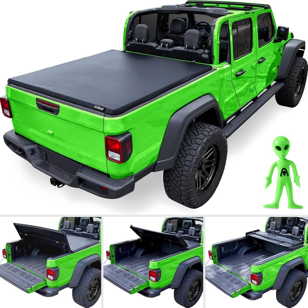 Jeep Gladiator Soft Tonneau Cover 5ft Trifold Alien Sunshade