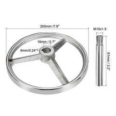 Rotary Handwheel 200mm 8″ Diameter Cast Iron Chrome Plated with Handle