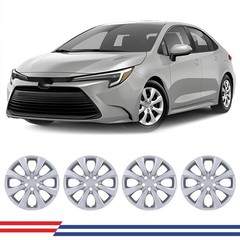 16 Inch Hubcaps Set 4 for 2009-2025 Toyota Corolla Steel Wheels Lacquer ABS/PC