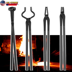 4X Knife Making Tongs Set Bladesmith Blacksmith Knife Tong Anvil Vise Forge Tool