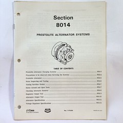 JI Case Prestolite Alternator Systems Manual 1974 Vintage Original OEM