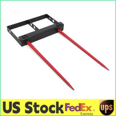 39″ Double Hay Spear Attachment 4000Lbs Bale Spike Forks W/Quick Attach,Tractor