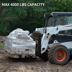 Skid Steer Tractor 45″ Frame Quick Tach Pallet Fork Attachment 4000LB Heavy Load