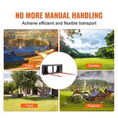 VEVOR 49″ Hay Spear Bale Spears Skid Steer Loader Tractor Attachment 3000lbs