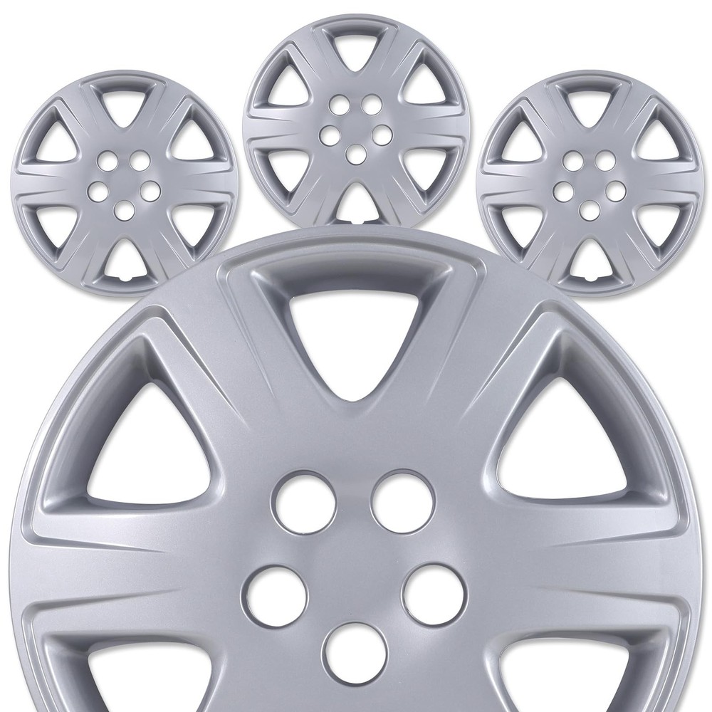 15 Inch Snap On Hubcaps for Toyota Corolla 2005-2008 Silver Steel Wheels