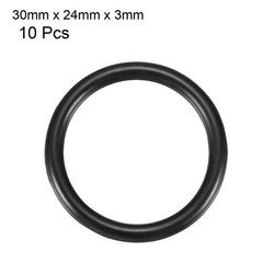 uxcell Nitrile Rubber O-Rings, 30mm OD 24mm ID 3mm Width, x 3mm, Black