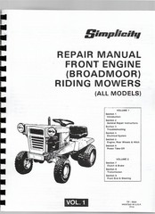 Simplicity Broadmoor 727 5010 3008 728 5008 738 707 717 Tractor Service Manual
