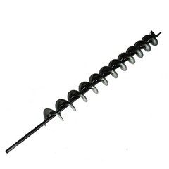 Earth Auger Drill Bit 2″ × 24″ Black For Garden Post Fence Post Hole Digger