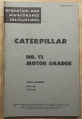 CAT CATERPILLAR NO. 12 MOTOR GRADER OPERATION & MAINTENANCE MANUAL BOOK 70D 71D