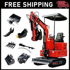 Mini Excavator 1.4Ton Digger+9Attachment 11.5HP Kubota Diesel Pilot EPA Engine