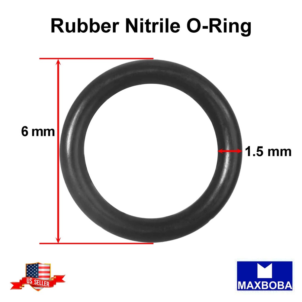 O-ring Rubber Nitrile NBR 1.5mm Cross Section Oil Resistant Seals 6mm-16mm OD