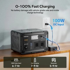 POERUNI 600W 519Wh Portable Power Station Solar Charger Generator for Back Up