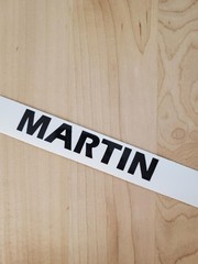 MARTIN last name decal sticker vinyl (2) PAIR Gloss BLACK 8″ FAST USA