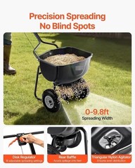 Walk Behind Push Broadcast Spreader 60LBS Capacity 0-9.8ft Spreading Width