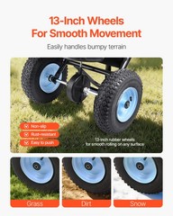 VEVOR Walk-Behind Broadcast Spreader 100LB 0-9.8ft Spreading Width Fertilizer