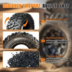 Set of 2 26×11-14 ATV UTV All Terrain Tires 6-Ply Tubeless Mud Sand Off-Road