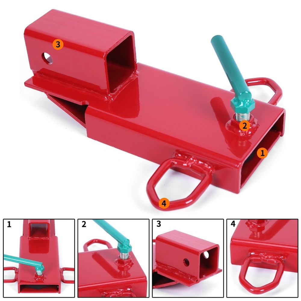 Clamp On Forklift Trailer Hitch 2″ Receiver Attachment Fork Towing Adapter