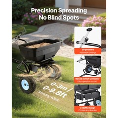 Uimoso Tow-Behind Broadcast Spreader 130LB, Settings, 0-9.8 ft Spread Width
