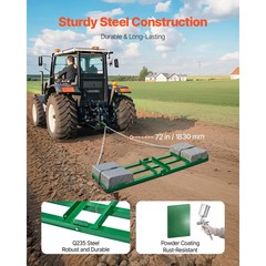 Uimoso 6 ft Towable Drag Harrow for Driveway Grading and Soil Leveling