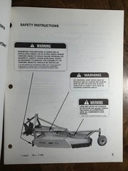 Woods MC72 I-1 MC72-1 Cadet C72 Rotary Cutter Mower Owner Operator’s Manual 7/89