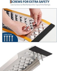 2 Pack 4/5 FT Aluminum Shed Ramps Loading Ramps for ATV ,Motorcycle ,Lawn Mower