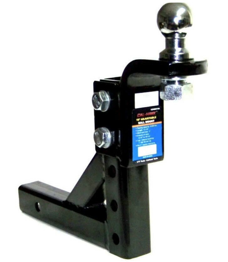 10″ Drop Hitch Ball Mount Adjustable Trailer 2″ Receiver With 2-5/16″ Hitch Ball