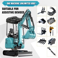2.5Ton Mini Excavator KUBOTA D902 with Swing Boom & Retractable Tracks EPA,USA
