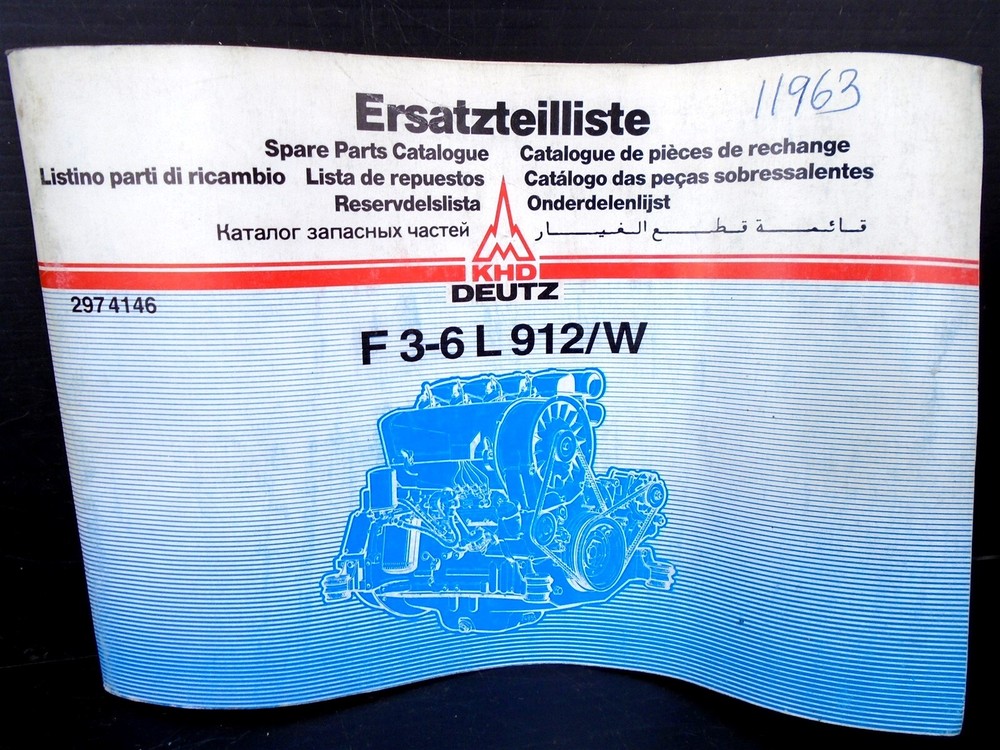 Ersatzeilliste KHD Deutz – 2974146 – F 3-6 L 912/W – SPARE PARTS CATALOGUE