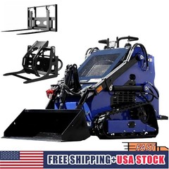 Mini Skid Steer Loader 23HP Tracked Loader 2 cylinder with 2attachment Free Ship