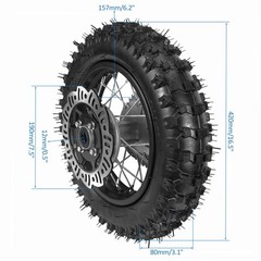 3.00-10 Rear Knobby Tire Wheel Kit 190mm Brake Disc 420 Sprocket for CRF50 XR50