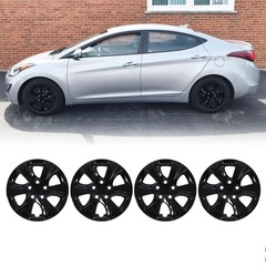 15 Inch Steel Wheel Hubcaps Hyundai Elantra Sedan 2011-2016 Bolt-On 4Pcs Black