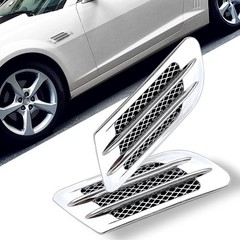 1 Pair Auto SUV Universal Car Side Mesh Vent Air Flow Fender Decoration Sticker