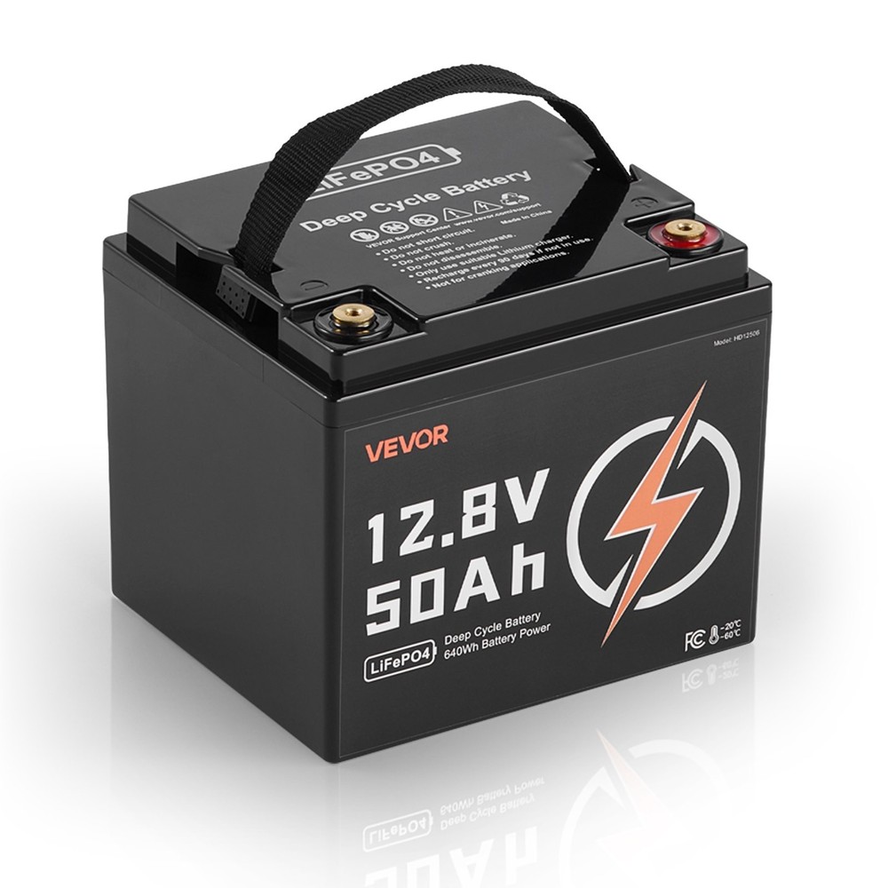 12V 50Ah LiFePO4 Battery, Up to 15000 Cycles, Deep Cycle Lithium Iron Phosphate
