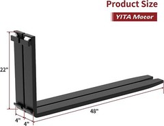 46″ Pallet Fork Frame W/48″ Blades Quick Attach Pallet Fork for Tractors 4000LBS