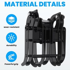 Excavator Attachment Grapple Wood, Metal and Stone Mini Grapple