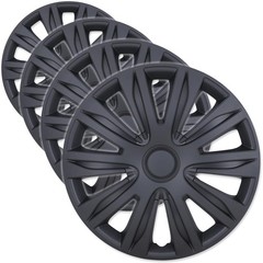 14 Inch Universal Black Matte Hubcaps Set of 4 Snap-On ABS&PC Wheel Rim Covers