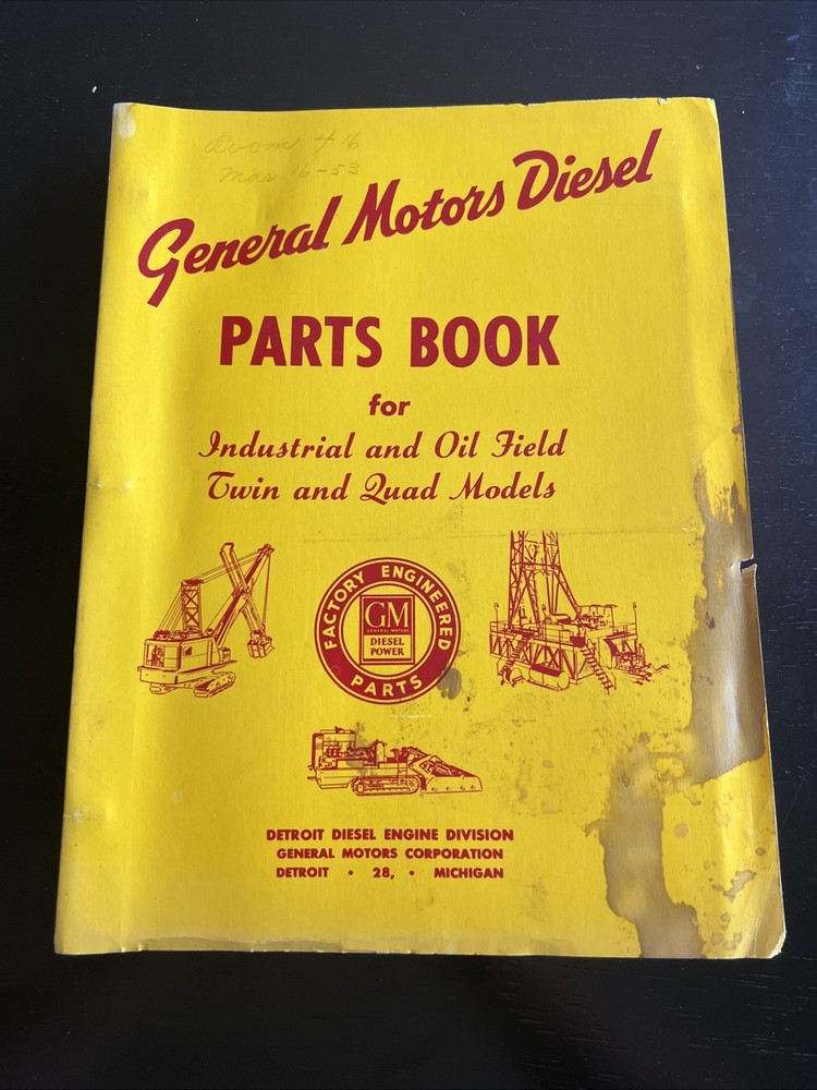 General Motors Diesel Parts Book For Industrial & Oil Fields Twin Quad Models