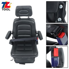 Forklift Tractor Seat Suspension Adjustable Backrest Armrest Safety Belt