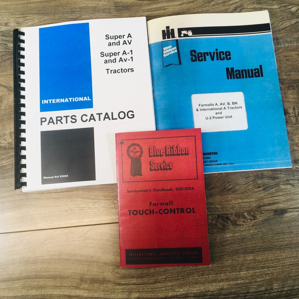 International Farmall Super A Av Tractor Service Manual Parts Catalog Set Repair