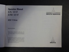 VTG Original KHD Deutz Service Operation Manual B/FL 1011F B/FM 1011F