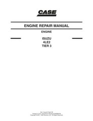 Case Isuzu 4LE2 Tier 3 Engine Service Manual Repair Shop Book