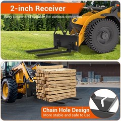 ⭐45″Heavy Duty Skid Steer Pallet Forks for Tractors Attachment for Loader 3200LB