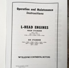 Continental L-Head Y112 F124 Engine Motor Service Repair Owners Operators Manual