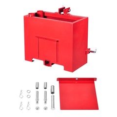 Ballast Box 3 Point Category 1 Tractor Quick Tach Hitch Counterweight Red