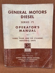 Vintage 1954 GM General Motors Series 71 Diesel Engines Operator’s Manual 1950’s