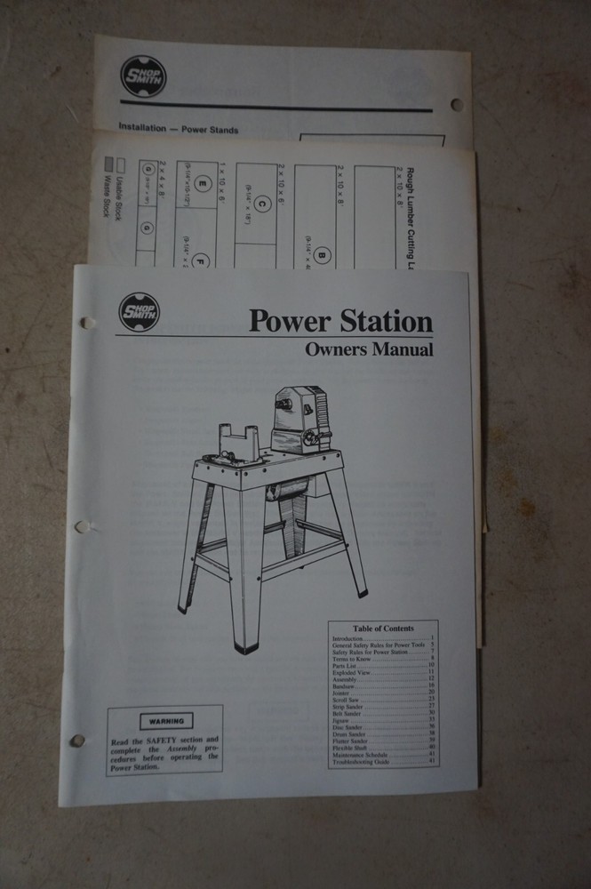 Shopsmith Mark V Power Station Manual, Great Shape!