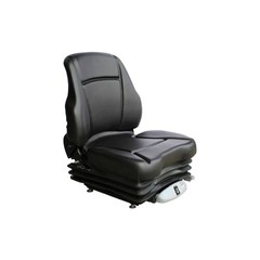Low Back Seat, Black Vinyl w/ Air Suspension Fits Massey Ferguson